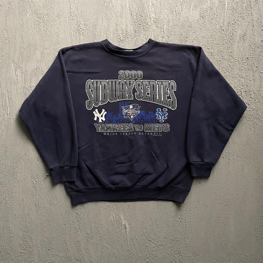 Vintage New york Yankees mets MLB Sweatshirt Mens Large Navy 2000s Puma